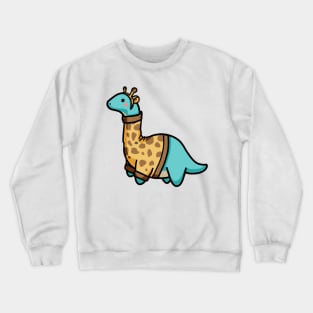 Cute Long Neck Dressed As Giraffe, Dinosaurus. Crewneck Sweatshirt